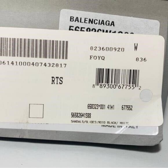 Balenciaga Men's Logo Mismatched Slide Sandal Size 8 - Picture 8 of 14